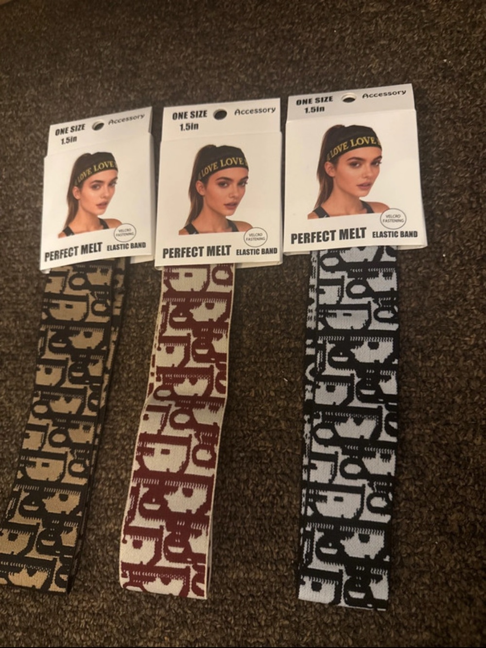 Perfect Melt Elastic Headband - Black, Burgundy, Tan